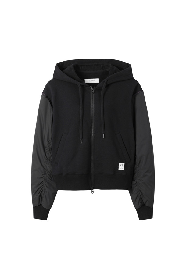 RE;CODE - 점퍼 - [RE;CODE 여성] Bomber Sleeve Zipup Hoodie