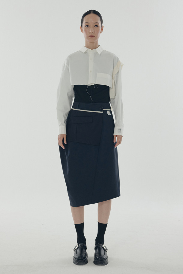 RE;CODE - 미디스커트 - [RE;CODE 여성] Jacket Mixed Patch Skirt