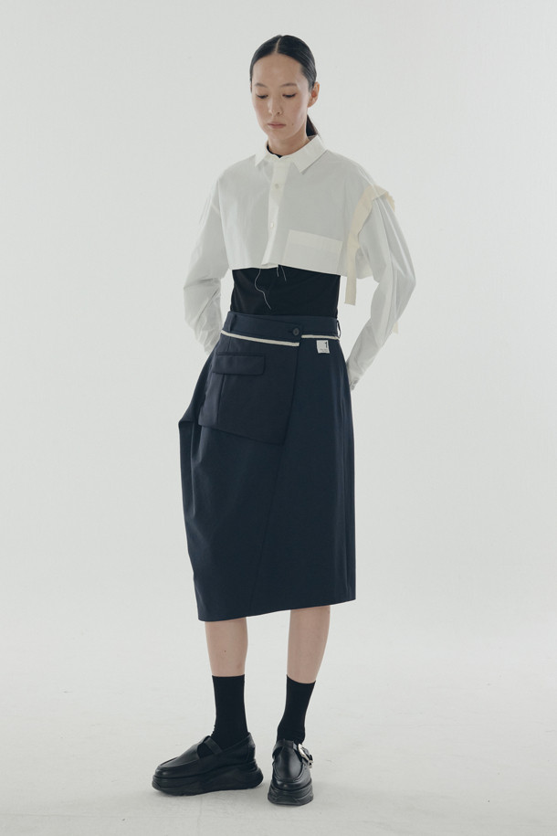 RE;CODE - 미디스커트 - [RE;CODE 여성] Jacket Mixed Patch Skirt