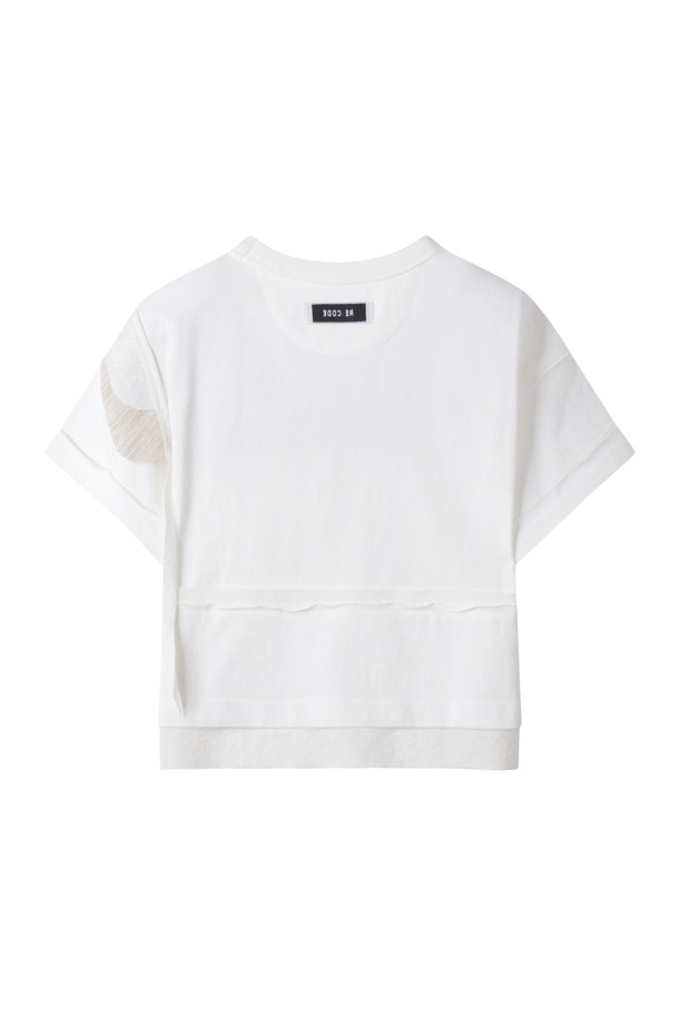 RE;CODE - 반소매 티셔츠 - [RE;CODE 여성] Ineterlining Patchwork Crop T-shirt