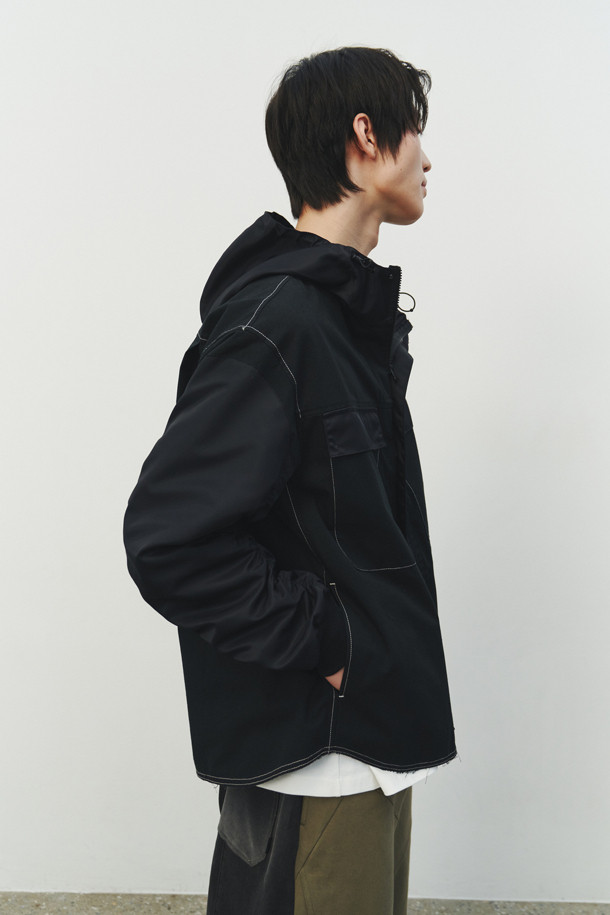 RE;CODE - 블루종/점퍼 - [RE;CODE 남성] Hoodie Bomber Sleeve Shirt Jumper