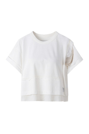 [RE;CODE 여성] Ineterlining Patchwork Crop T-shirt