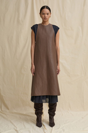 [RE;CODE 여성] Layered Vest Dress_BROWN-a