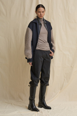 [RE;CODE 여성] Padded Mohair Shirt_BLACK-a