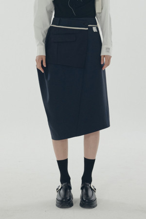 [RE;CODE 여성] Jacket Mixed Patch Skirt