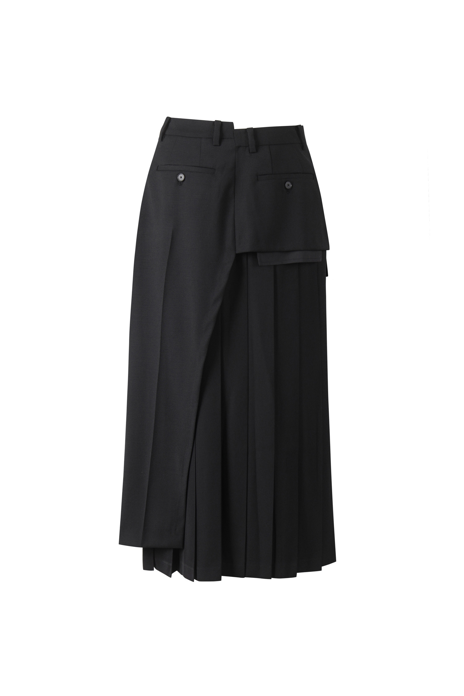 RE;CODE] Asymmetric Pleats Skirt [블랙]