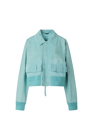 [RE;CODE 여성] Suede Cropped Jacket_BLUE-a