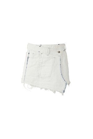 [RE;CODE 여성] Denim Wrap Skirt_WHITE-a