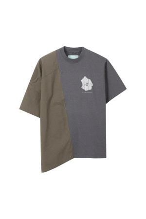 (RE;CODE × OBJECTS IV LIFE by Daniel Arsham) Half Fabric Mixed Top ver.2_GREY-a