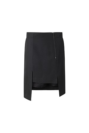 [RE;CODE 여성] Vertical Paneled Midi Skirt_BLACK-a