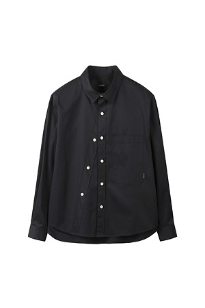 [RE;CODE] Asymmetric Button Shirt_BLACK-a