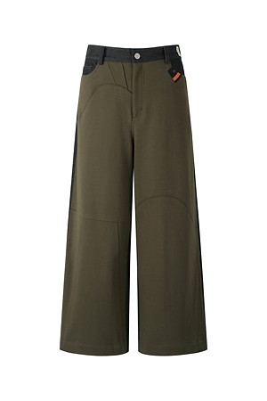 [RE;CODE 남성] Puzzle-Patched Wide Pants_KHAKI-a