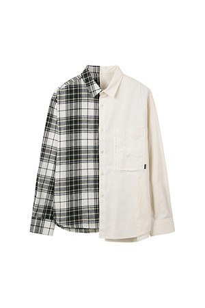 [RE;CODE 남성] Split-Check Shirt_IVORY-a