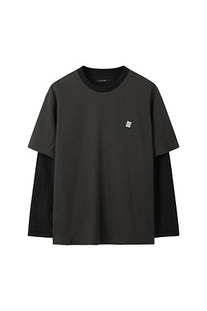 [RE;CODE 남성] Layered Reversible Long-Sleeve Tee_GREY-a