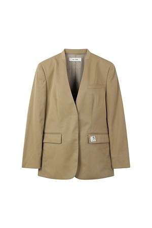 [RE;CODE 여성] Collarless Open Back Jacket_BEIGE-a