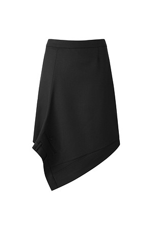 [RE;CODE 여성] Asymmetric Wrap Skirt_BLACK-a