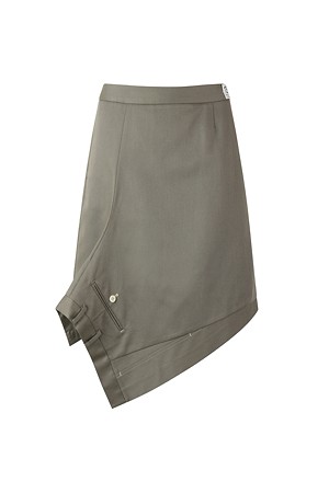 [RE;CODE 여성] Asymmetric Wrap Skirt_GREY-a