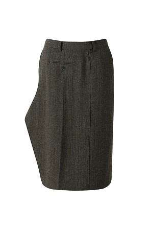 [RE;CODE 여성] Check Structural Side-Drape Skirt_BROWN-a
