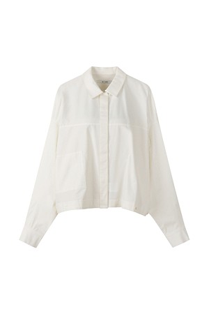 [RE;CODE 여성] Upside Down Trucker Shirt_WHITE-a