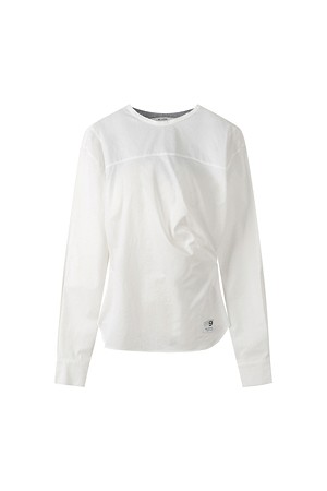 [RE;CODE 여성] Backward Shirring Knit Top_WHITE-a
