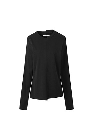 [RE;CODE 여성] Split Center Asymmetric Tee_BLACK-a