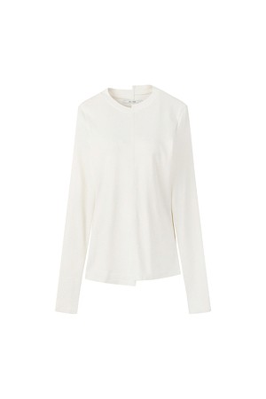 [RE;CODE 여성] Split Center Asymmetric Tee_WHITE-a