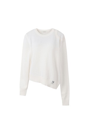 [RE;CODE 여성] Asymmetric Panel Knit Top_IVORY-a