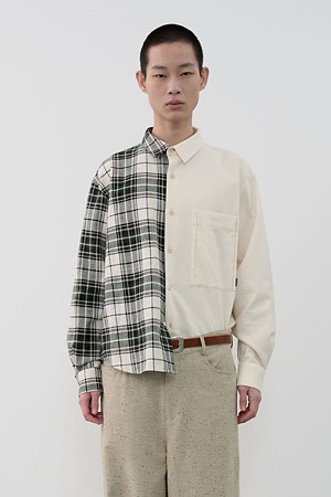 [RE;CODE 남성] Split-Check Shirt