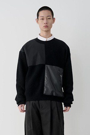 [RE;CODE 남성] Distressed Knit Pullover_BLACK-a