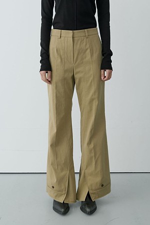 [RE;CODE 여성] Layered Waist Panel Detail Hem Pants_BEIGE-a
