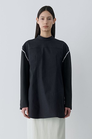 [RE;CODE 여성] Backward Jacket-Sleeved Shirt_BLACK-a