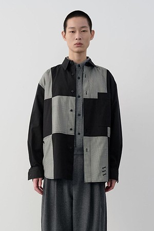[RE;CODE 남성] Checkerboard Shirt_BLACK-a