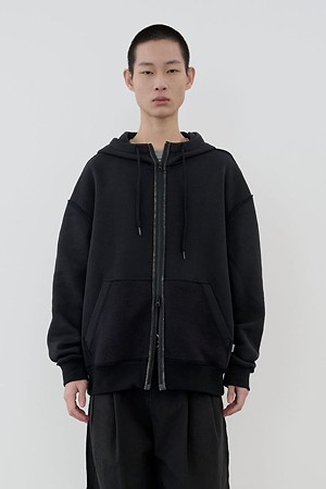 [RE;CODE 남성] Inside-Out Zip-Up Hoodie_BLACK-a