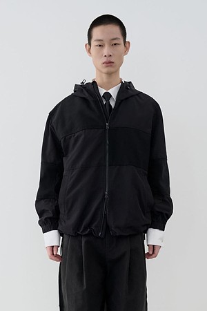 [RE;CODE 남성] Patch-Worked Hoodie Jumper_BLACK-a