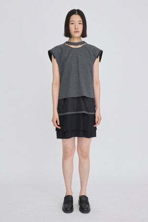 [RE;CODE 여성] Convertible Flip Jacket Dress_GREY-a