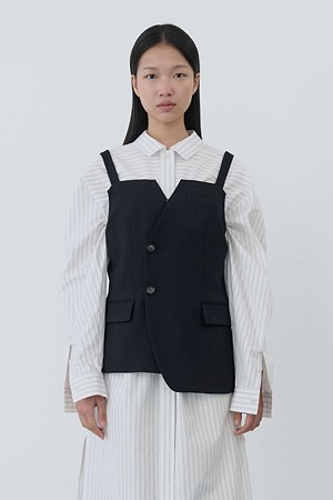 [RE;CODE 여성] Jacket Mix Sleeveless Vest