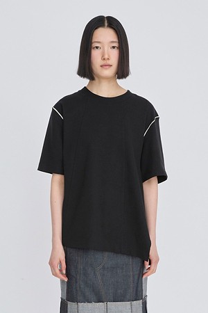 [RE;CODE 여성] Asymmetrical Side Top_BLACK-a
