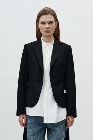 [RE;CODE 여성] Raw Edge Cutting Jacket_BLACK-a
