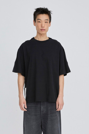 [RE;CODE 남성] Checkerboard Back T-Shirt_BLACK-a