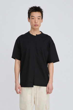 [RE;CODE 남성] Split T-shirt_BLACK-a