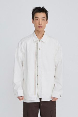 [RE;CODE 남성] Zip-Detail Shirt Jacket_WHITE-a