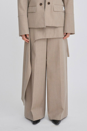 [RE;CODE 여성] Removable Wrap Detail Pants_BEIGE-a