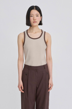 [RE;CODE 여성] Fitted Sleeveless Tank Top_BEIGE-a