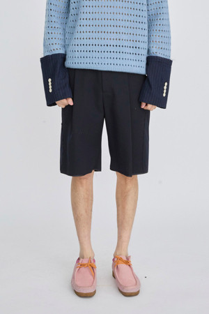 [RE;CODE 남성] Wool Tailored Shorts_NAVY-a