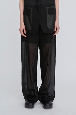 [RE;CODE 여성] Layered Sheer Pants_BLACK-a