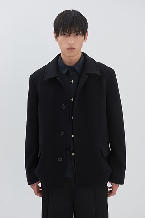 [RE;CODE] Asymmetric Button Shirt_BLACK-a