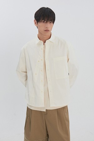 [RE;CODE] Asymmetric Button Shirt_IVORY-a