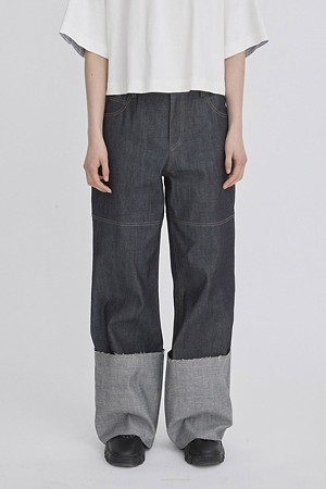 [RE;CODE 여성] Inside-Out Denim Pants_BLUE-a