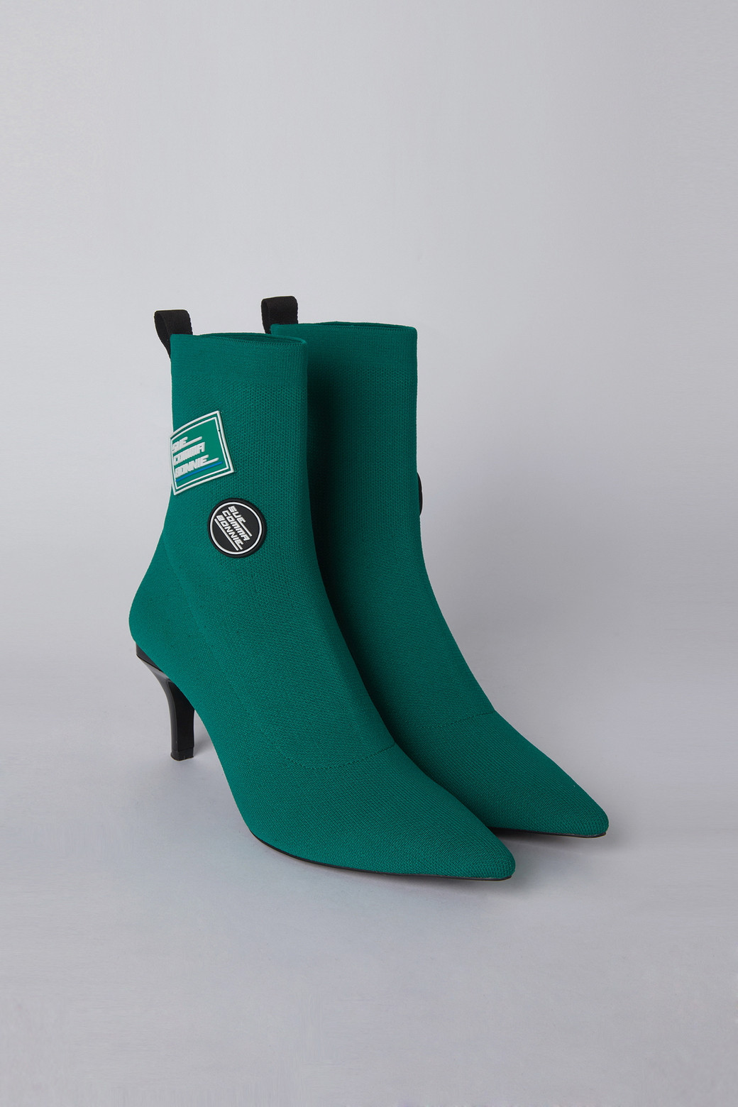 SUECOMMA BONNIE] Motor fit knit ankle boots(green)