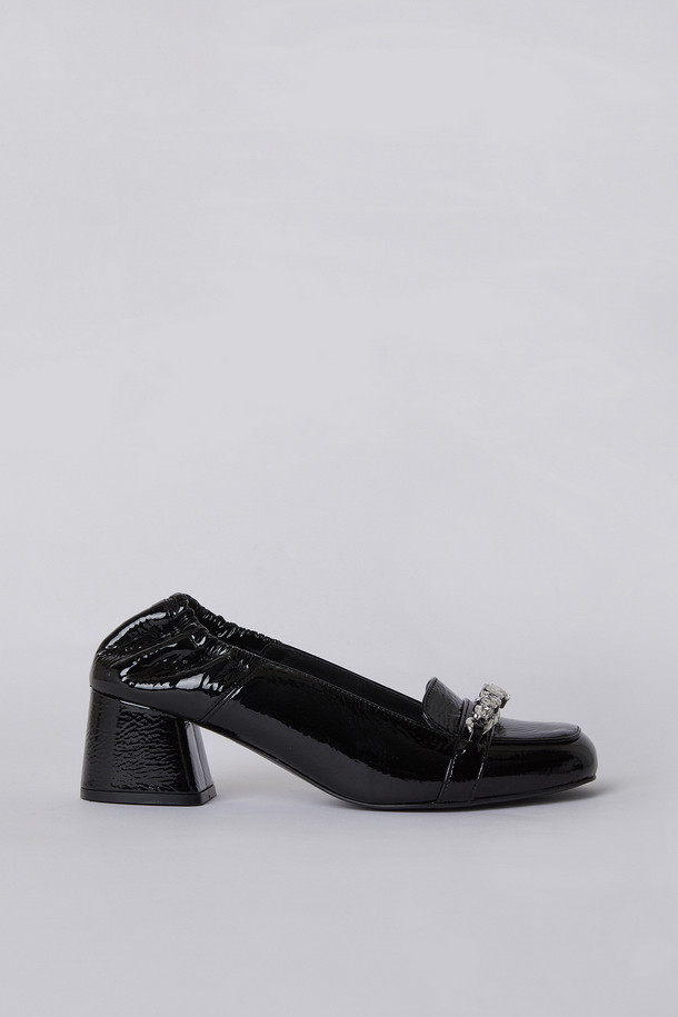 SUECOMMA BONNIE - 플랫 - Jewelry toe middle loafer(black)